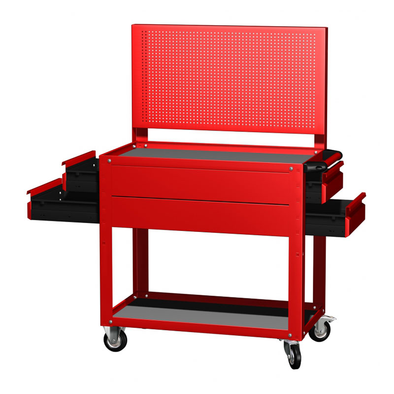 Тележка открытая с 2 полками, 4 выдвижными ящиками и перфорацией Ferrum 02.224Р