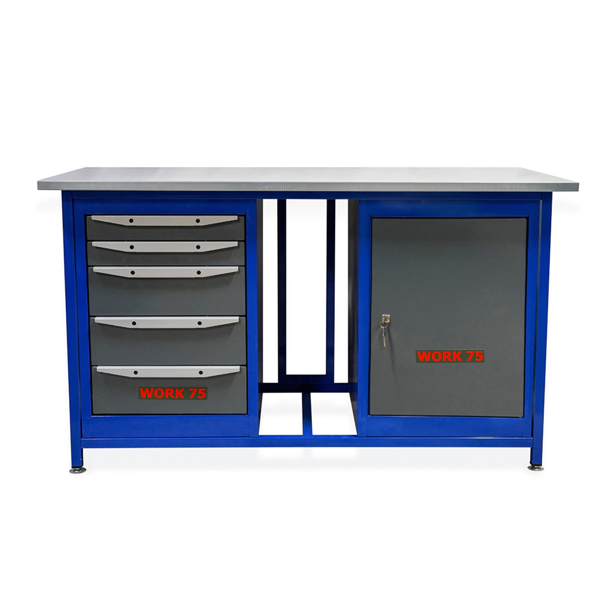 Верстак WK1500 (Т0-Т5) 1 тумба с дверцей, 1 тумба с 5 ящиками
