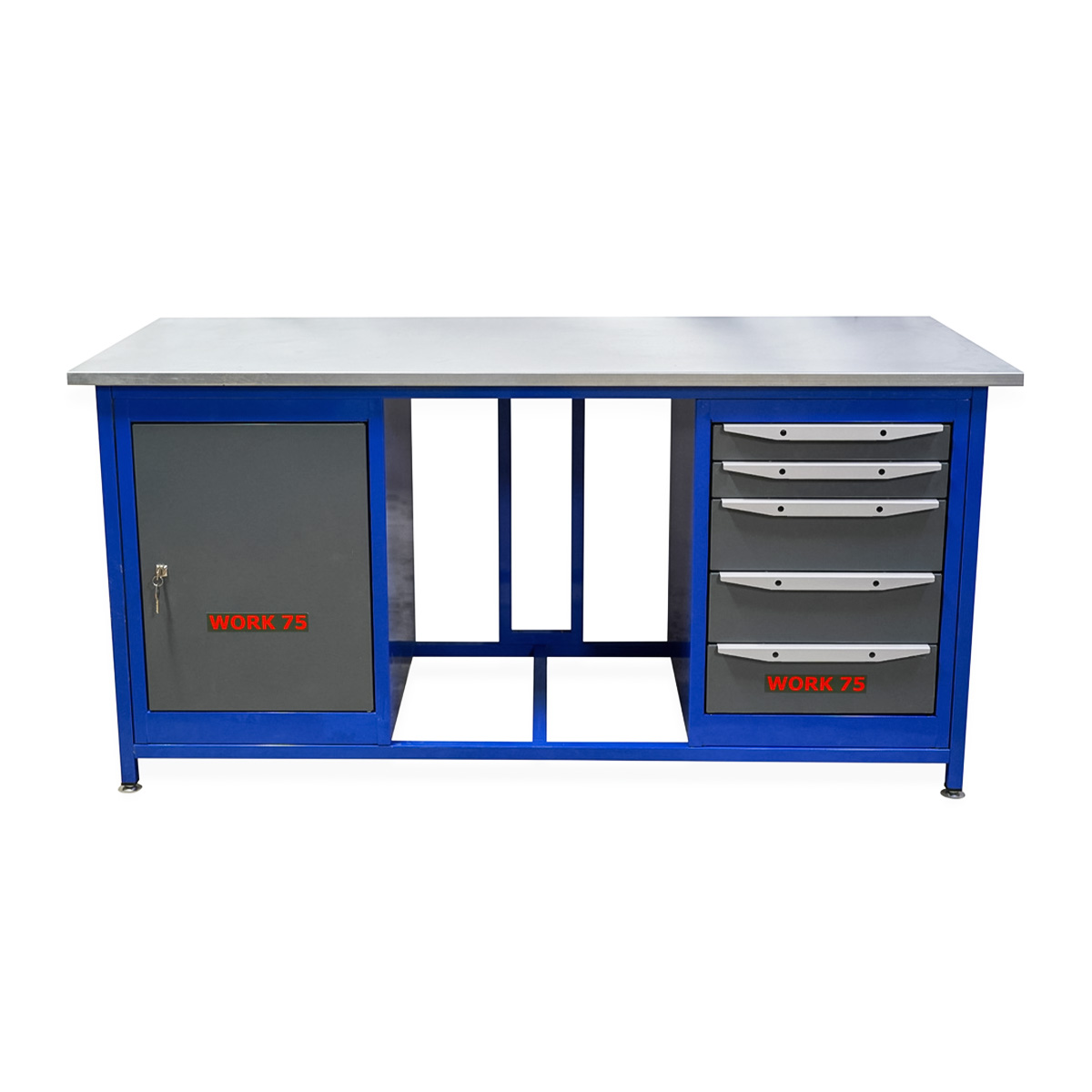 Верстак WK1800 (Т0-Т5) 1 тумба с дверцей, 1 тумба с 5 ящиками