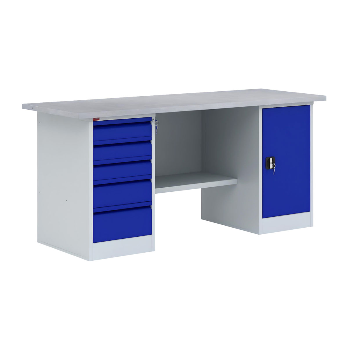 Двухтумбовый металлический верстак ВП-4/1,9