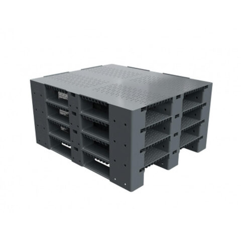 Поддон перфорированный пластиковый 1200х1000х150 на 3-х полозьях усиленный одной трубой. (02.114.91.PEF.T10Х)